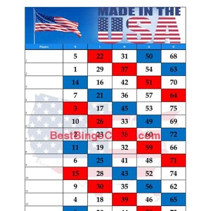 Bingo Boards 1-15 Lines - Made in USA - Straight, Mixed, 75 Ball