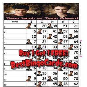 Bingo Boards 1-15 Lines - E vs J - Straight, Mixed, 75 Ball