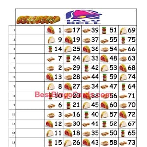 Bingo Boards 1-15 Lines - Straight, Mixed, 75 Ball (BBC-TACH6W)