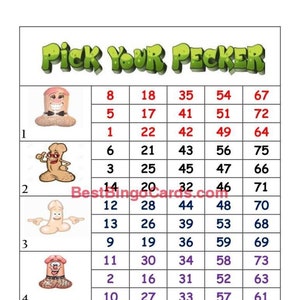 Bingo Boards 1-5 Player Block - Pick Your Pecker - Straight, Mixed, 75 Ball