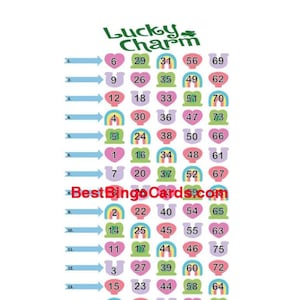 Bingo Boards 1-15 Lines - Charms - Straight, Mixed, 75 Ball