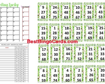 Bingo Boards 1-25 Player Holds - Feeling Lucky - Mixed, 75 Ball