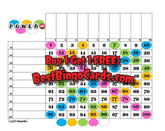 Bingo Boards 1-20 Player Grid - Powerball - Straight, Mixed, 100 Ball