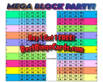 Bingo Boards 1-20 Player Block - Mega Blocks - Mixed, 100 Ball