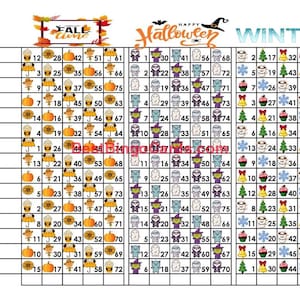 Bingo Boards 1-15 Line Triple Board - Fall, Halloween, Winter - Mixed, 75 Ball