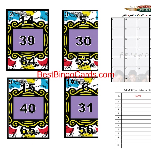 Bingo Boards 1-25 Player Holds - Friends - Mixed, 75 Ball