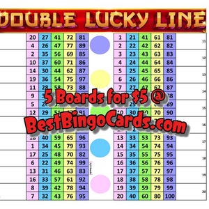 Bingo Boards 1-20 Player Double - Lucky Line - Mixed, 100 Ball
