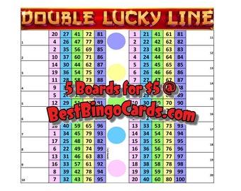 Bingo Boards 1-20 Player Double - Lucky Line - Mixed, 100 Ball