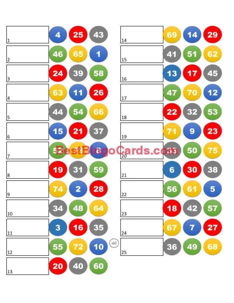Bingo Boards 125 Players Pull Tab Mixed, 75 Ball Etsy