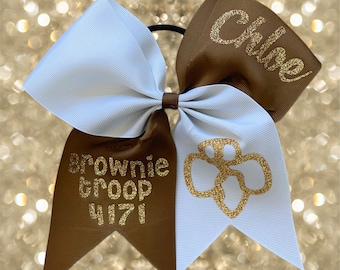 Personalized Brownie Troop Bow