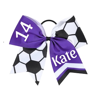 purple soccer bows