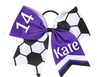 purple soccer bows