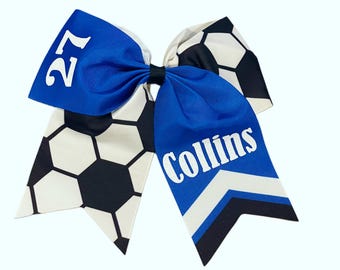 Royal blue soccer bows