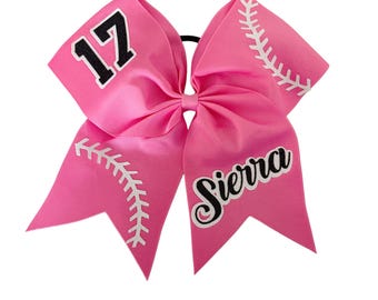 Custom pink softball bow