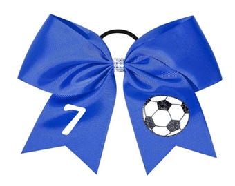 Royal blue soccer bows