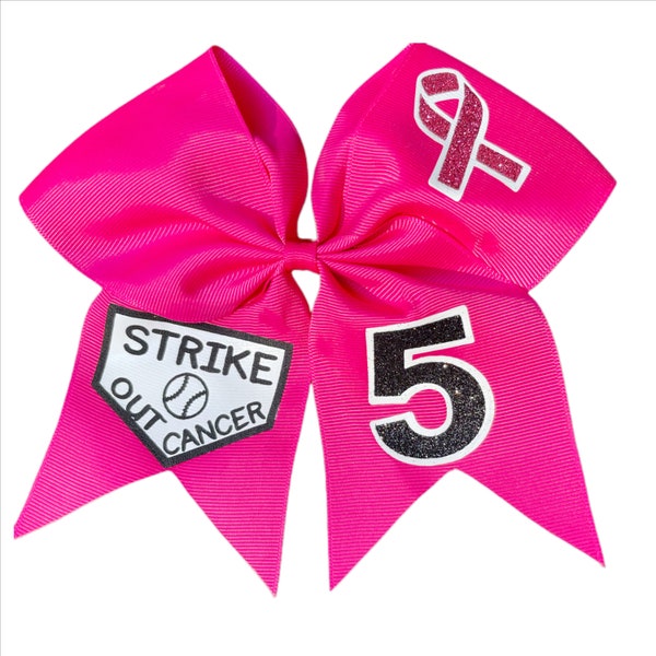 Softball breast cancer bow