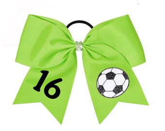 Lime green soccer bows