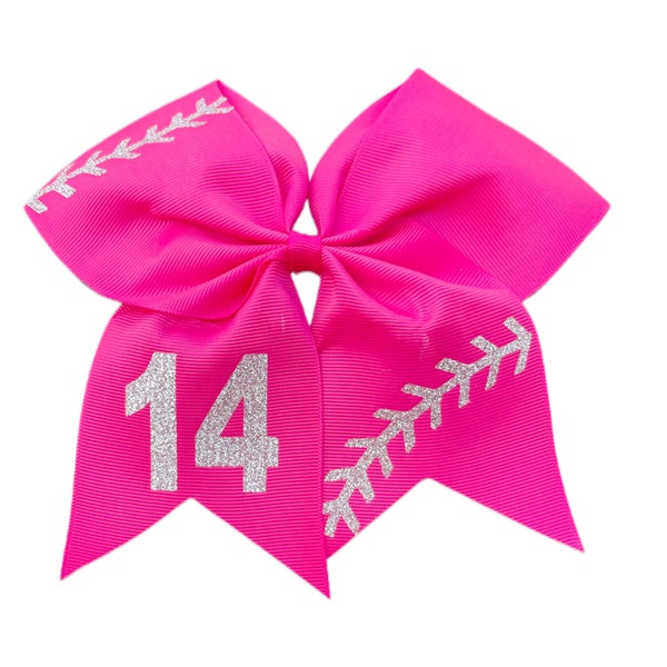 Pink Softball bow