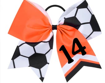 orange soccer bows