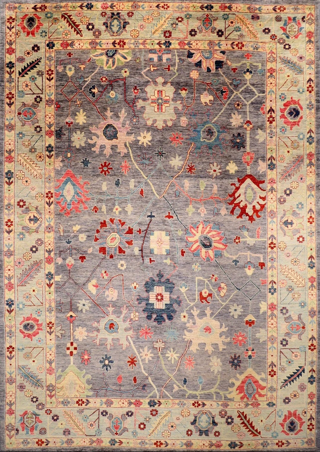 10x14 Ft Turkish Oushak Grey Area Rug,10'4x14'5 Afghan Hand Knotted ...