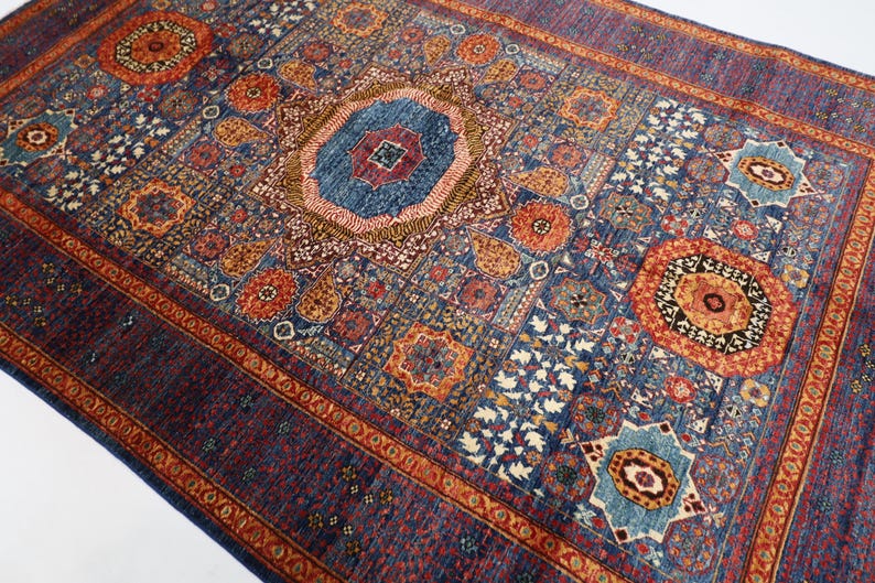 7x10 Ft Oriental Mamluk Area Rug, 6'6x9'8 Ft Afghan Hand Knotted Veg