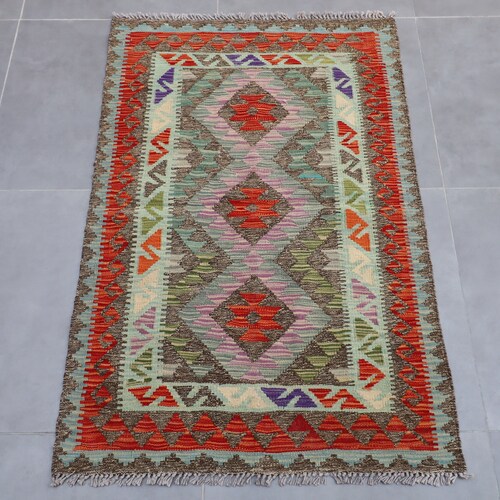 3x4 ft. Flat Weaved Tribal kilim rug | 2'10x4'2 ft / 85x127 cm Afghan hand woven shops Natural Color wool kilim | Living room rug | Bedroom rug
