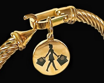 Stylish Stainless Steel Charm Bracelet Set - QUTE Pendant Bracelet Collection 18kGold-Plated,   QUTE Accessory Bracelet, Charm Bracelets