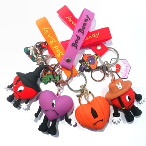 Portachiavi QUTE 3D Bunny / Portachiavi Qute Bad Bunny / Set portachiavi / Accessori per portachiavi / Accessori per zaini / Decorazioni per cruscotto auto
