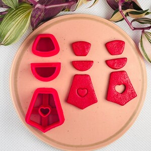 Clay Cutter | Heart Dangle Set - 4 Pieces | Valentine&#39;s Day | Polymer Clay Tools | Earring | Jewellery Cutters