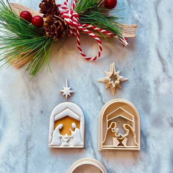 Clay Cutter | Nativity Scene Cutter | Christmas Scene | Polymer Clay Cutters | Earring | Jewellery Cutters