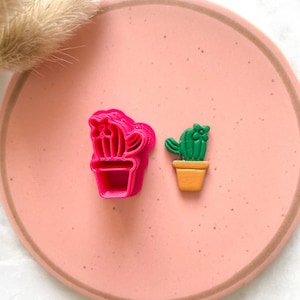 Clay Cutter | Cactus in Pot with Flowers | Cacti | Polymer Clay Cutters | Earring | Jewellery Cutters