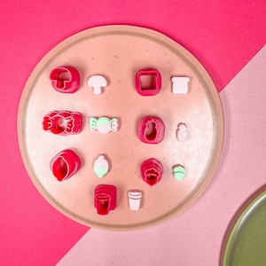 Clay Cutter | 7 x Mini Cutters - Food Set | Micro Cutters | Polymer Clay Cutter | Earring | Jewellery Cutters