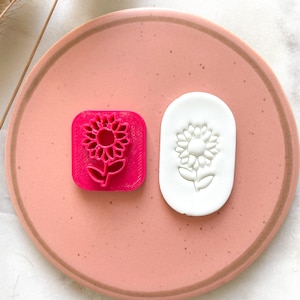 Polymer Clay Stamp |  SunFlower Shape | Flower Shape | Stamp | Patterns | Polymer Clay Cutters | Earring | Jewellery Cutters