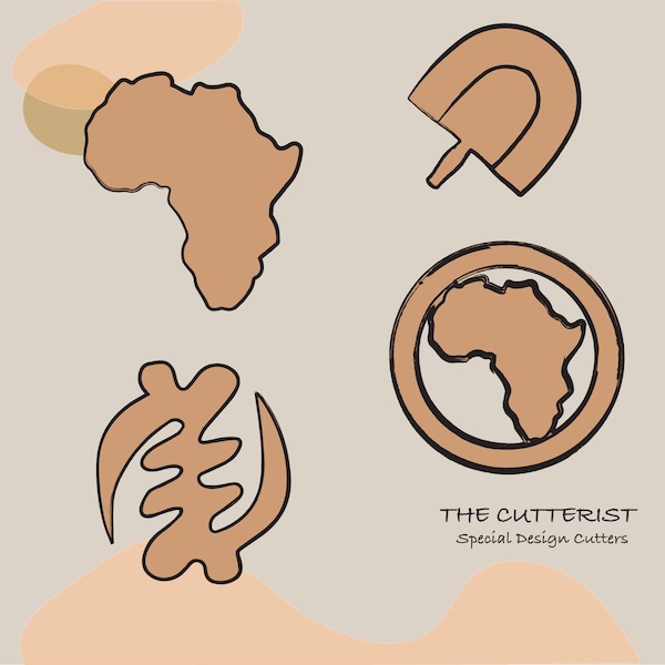 Clay Cutter | Africa Continent Shape | African symbols | Polymer Clay Cutters | Earring | Jewellery Cutters