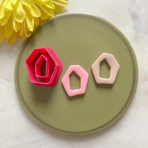 Clay Cutter | Organic Geometry Hexagon Shape | Patterns | Cutter | Polymer Clay Cutters | Earring | Jewellery Cutters
