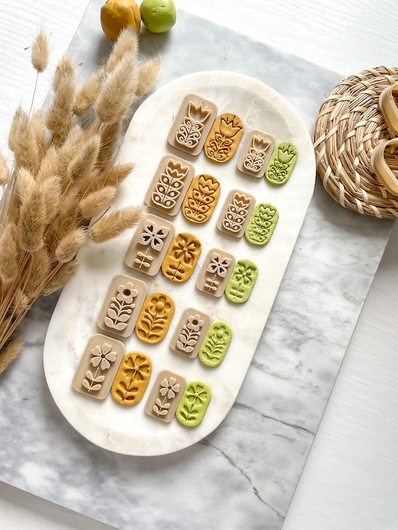 Polymer Clay Stamp |  Scandinavian Flower Shape | Stamp | Patterns | Polymer Clay Cutters | Earring | Jewellery Cutters