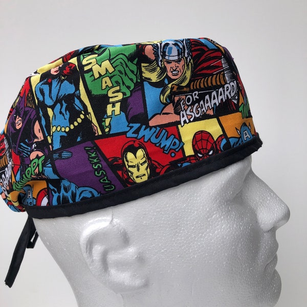 Marvel | Scrub Hat | Classic | Surgical Cap | Single Layer | Breathable | Nurse Gift | Iron Man | Hulk | Spiderman | Captain America