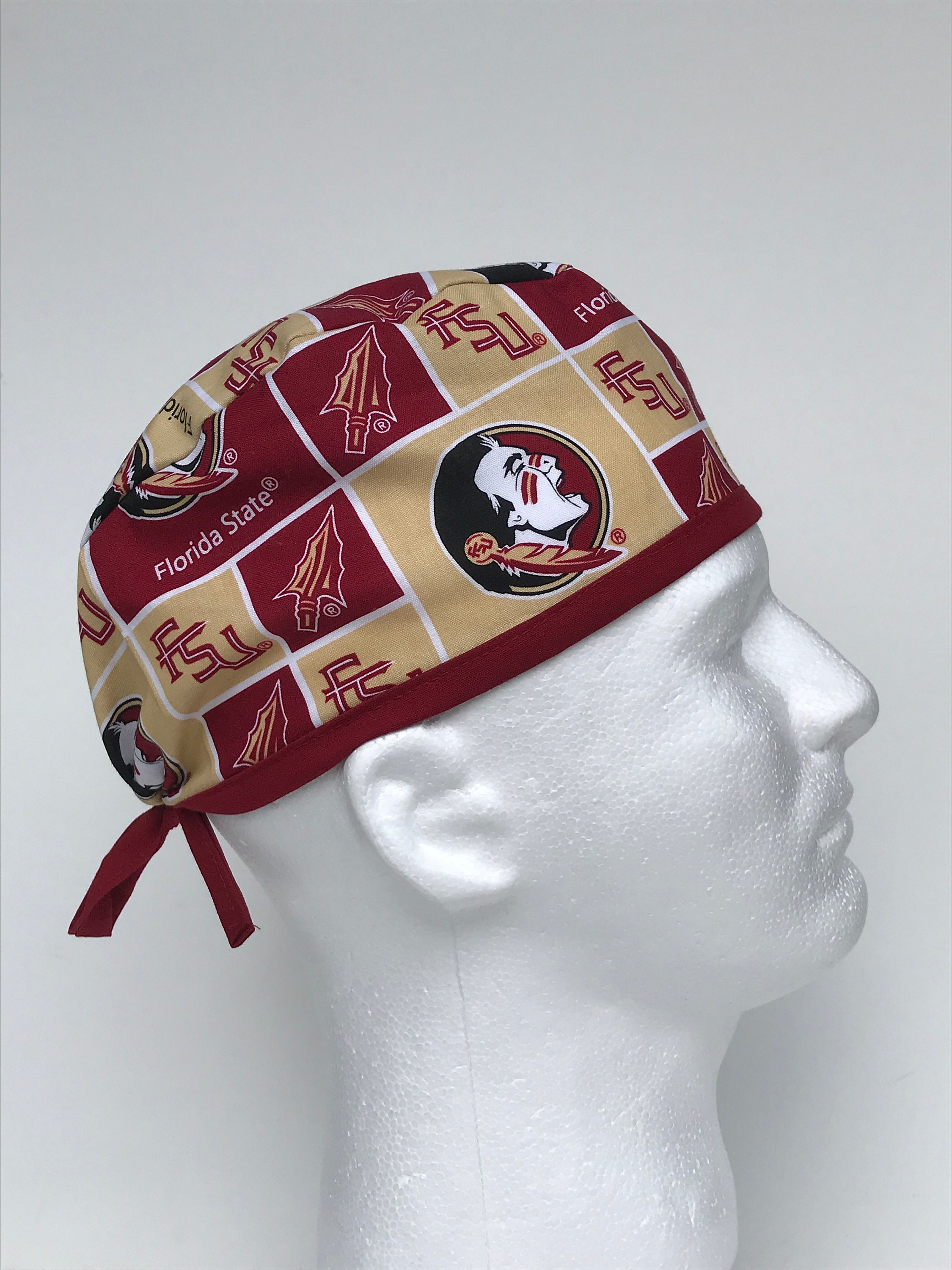 Louisville Cardinals (college) Men's Skull/Chemo Surgical Scrub Hat/Cap  Handmade