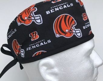 Cincinnati Bengals | Touca Cirúrgica | Clássica | Gorro Cirúrgico | Camada Única | Respirável | Durável | Presente para Enfermeiros | Presente para Médicos | NFL | Futebol Americano