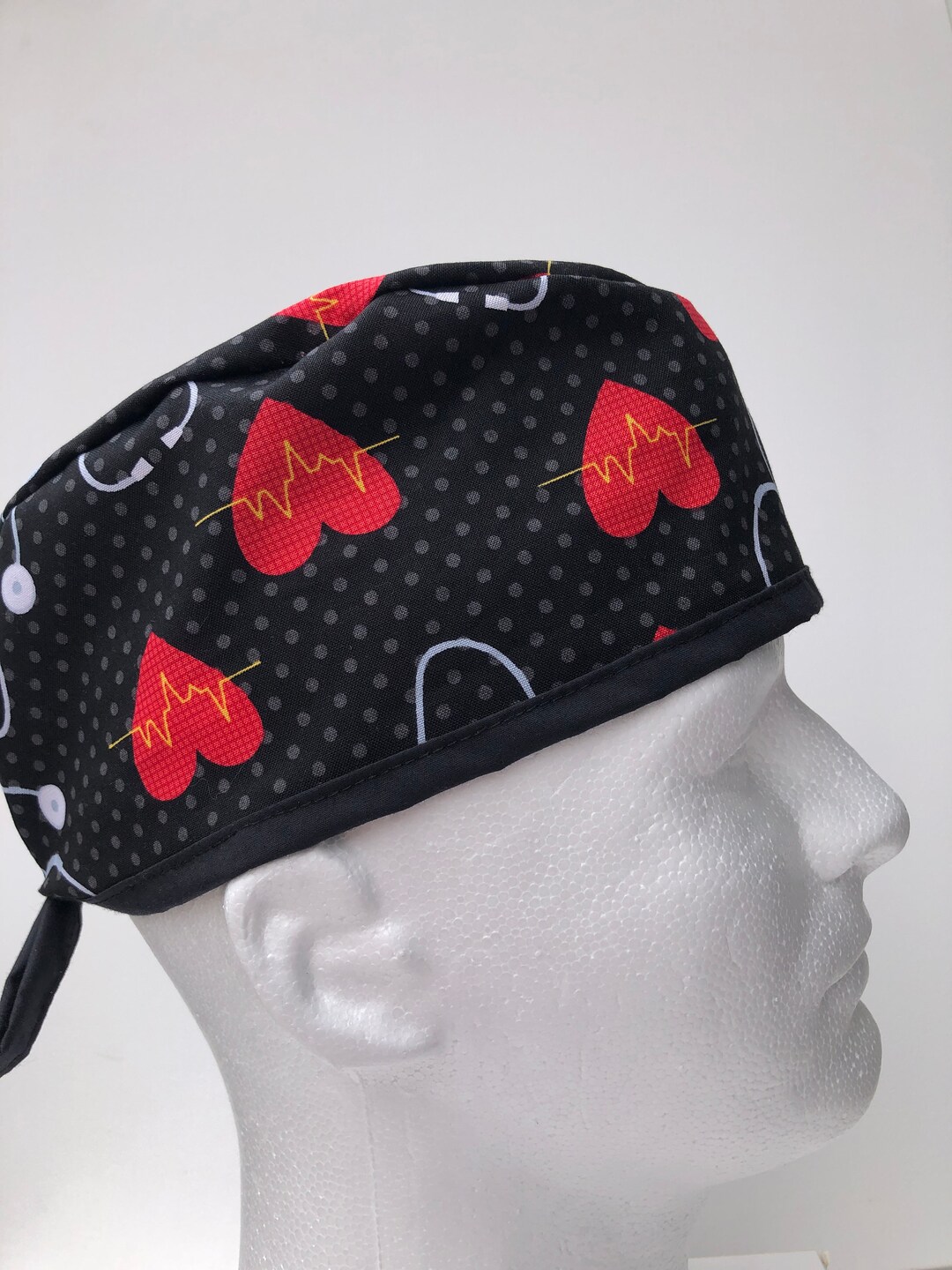 EKG Scrub Hat Classic Surgical Cap Single Layer Breathable Durable