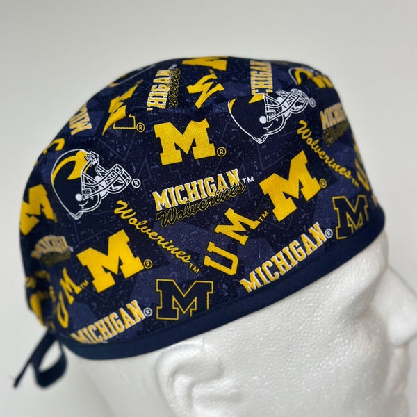Michigan Wolverines | Scrub Hat | Classic | Surgical Cap | Single Layer | Breathable | Durable | College Football