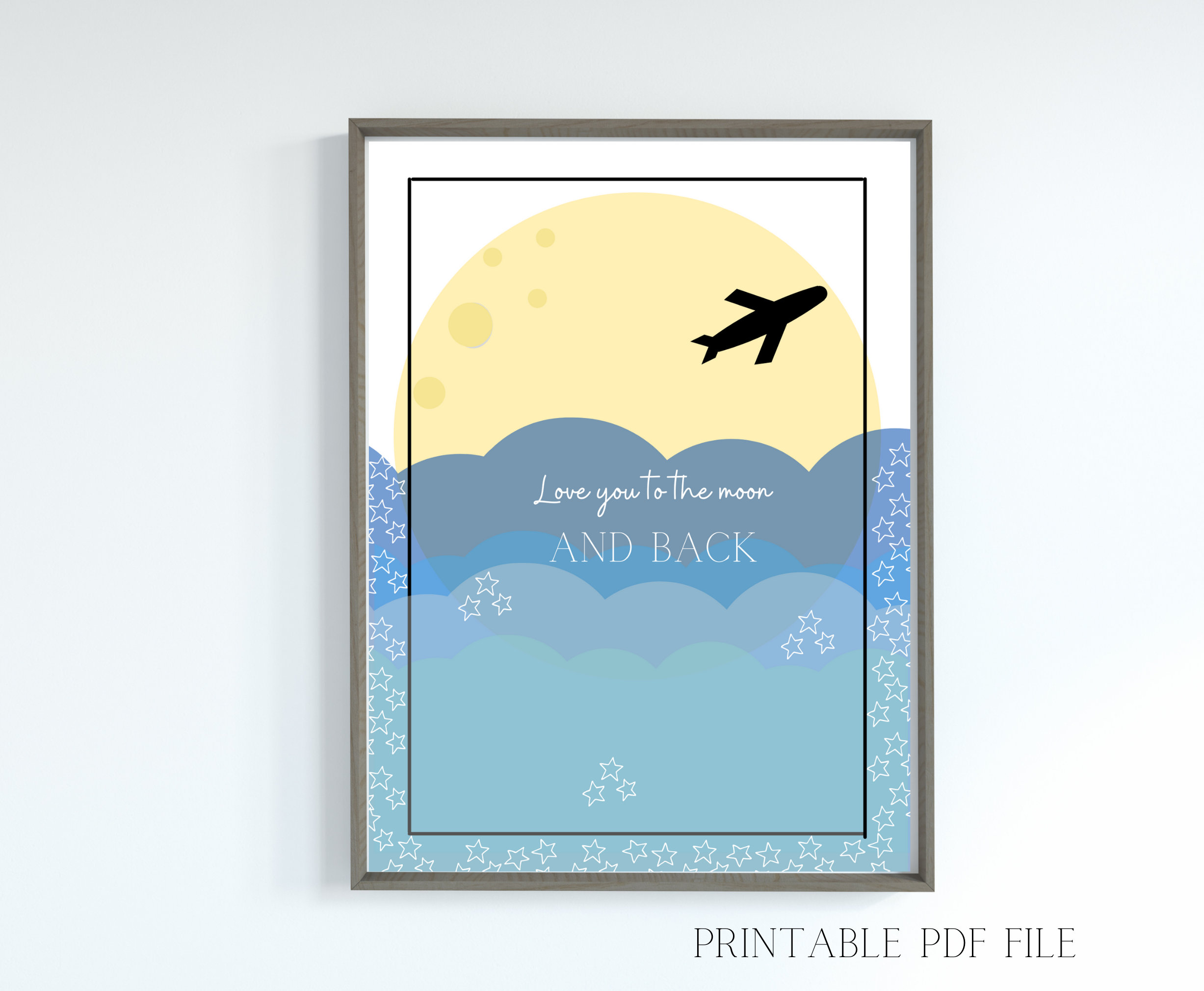 Love You to the Moon and Back Printable Wall Art Nursery - Etsy