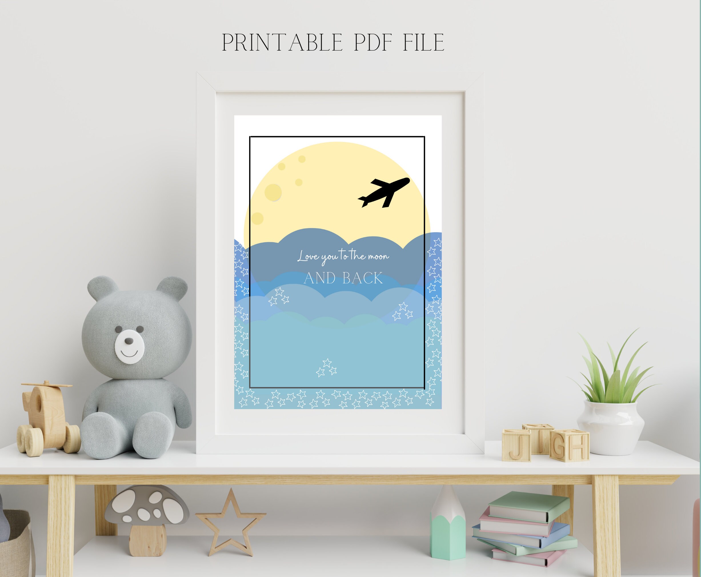 Love You to the Moon and Back Printable Wall Art Nursery - Etsy