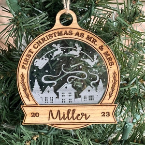 2023 Personalized First Christmas Married Ornament