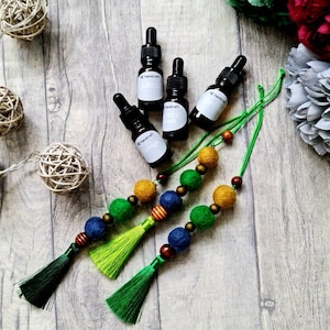 Essential oil car diffuser - Felt wool ball diffuser - Handmade essential oil diffuser - Car hanging tassel - Car accessory - Aromatherapy
