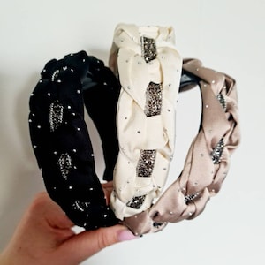 Beaded Top Headband | Boho Style Hairband |  Twist Knot Headband | Bridal Style Hairband