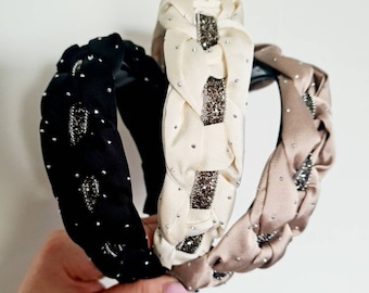 Beaded Twist Knot Headband: Boho Bridal Hairband