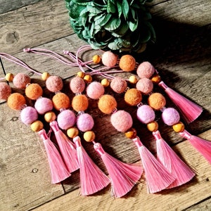 Essential Oil Car Diffuser |Hanging Freshener, Wardrobe Freshener, Car accessory | Aromatherapy | Car Felt Wool Tassel | Scent fragrance oil
