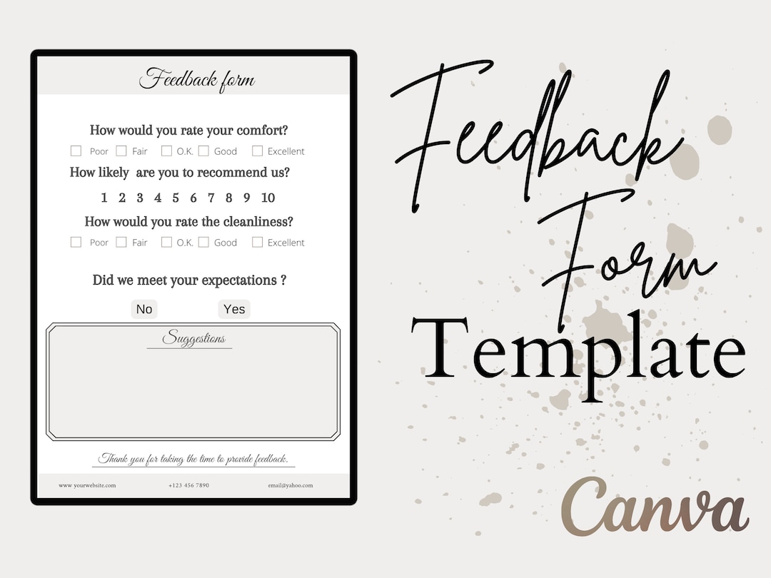Guest Feedback Form Airbnb Survey Editable Feedback - Etsy