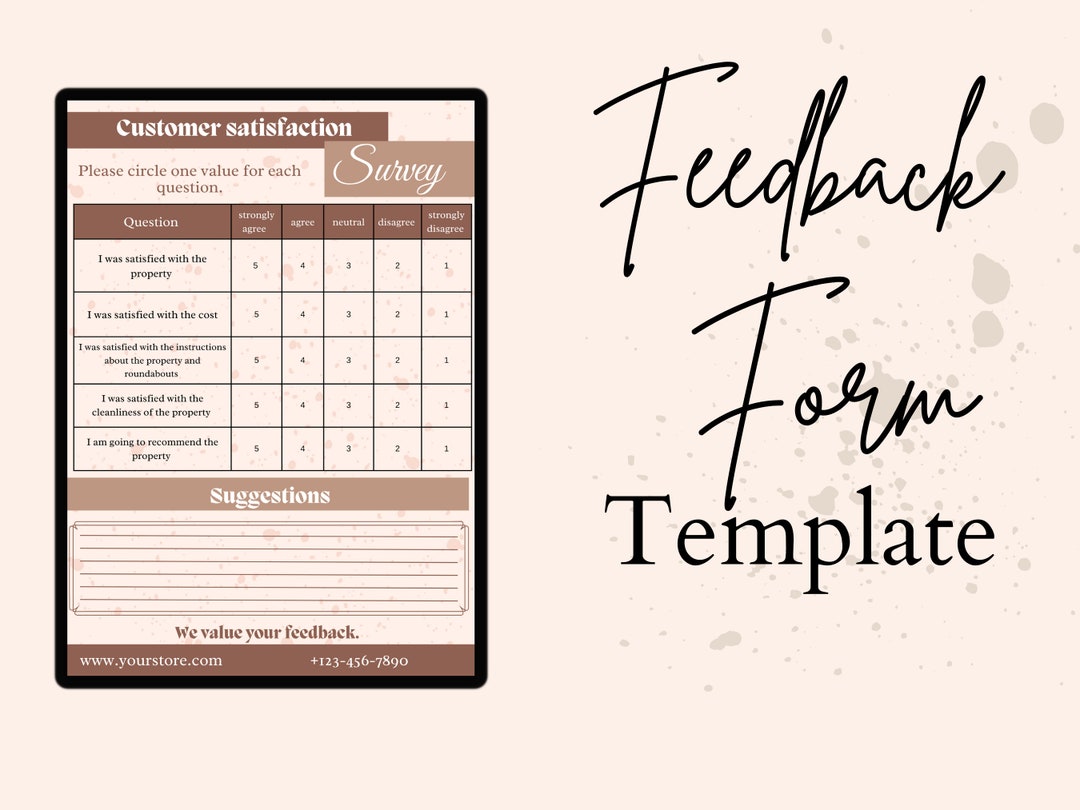Guest Feedback Form, Airbnb Survey, Editable Feedback Template